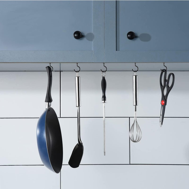 Goiio 100 Pieces 1/2 inch Ceiling Hooks, Black Zinc Plated Metal Screw-in Cup Hooks - Image 5